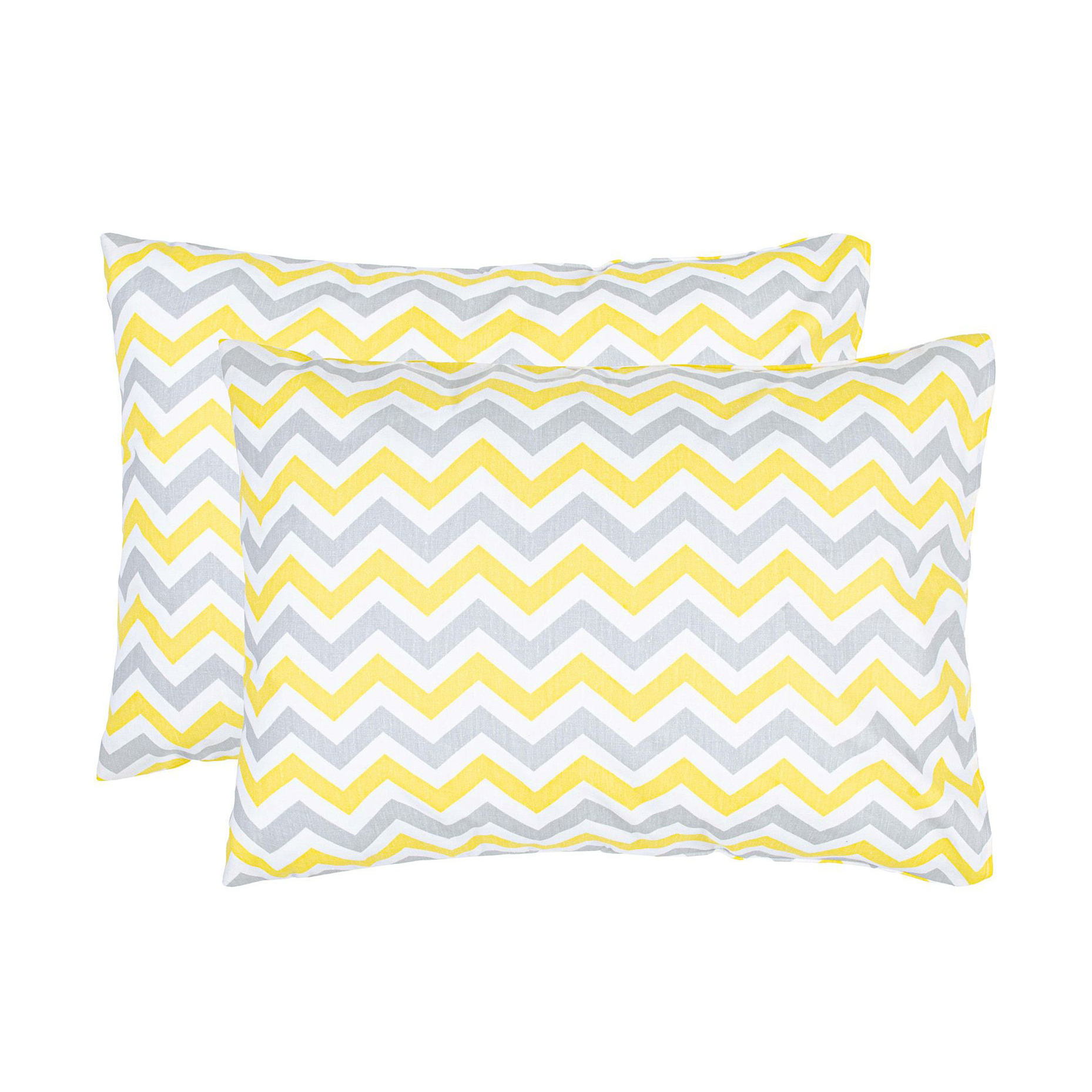 Наволочка бязева Home Line Зіг-заг, сіро-жовта, 50*70 см, 2 шт (173846)